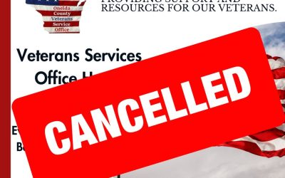 CANCELED FOR OCTOBER–Oneida County Veterans Service Office Hours